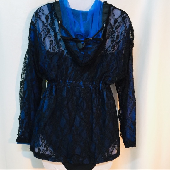 🎉Lace and Mesh Sheer Jacket - Picture 2 of 8